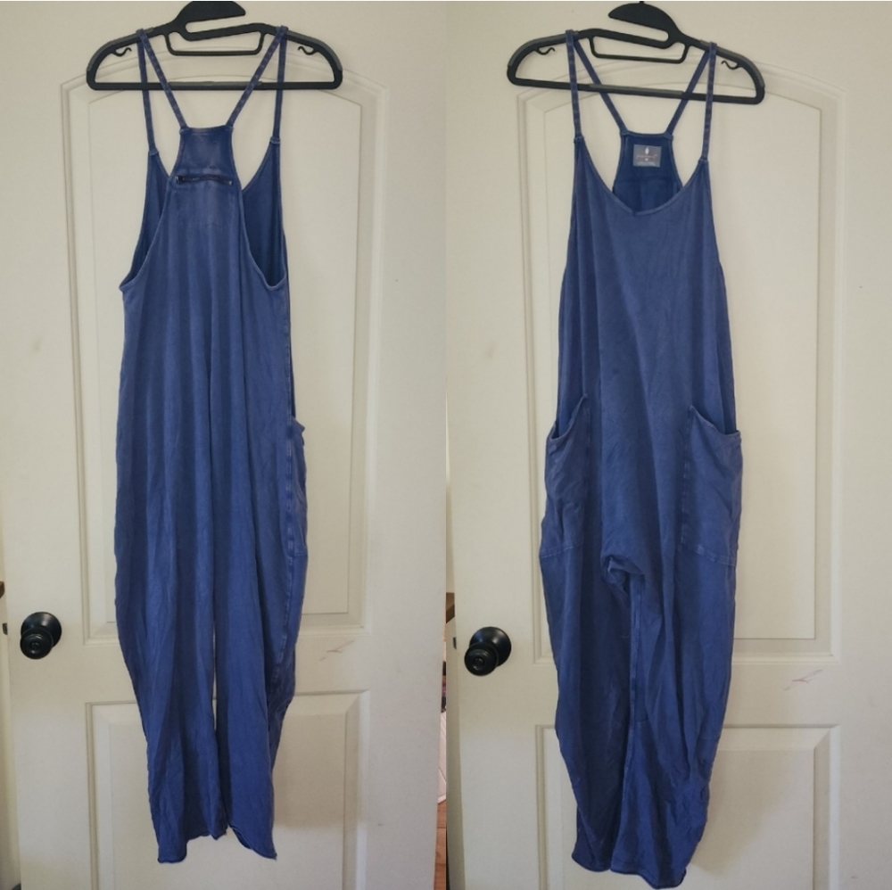 OFFERS New Free People FP Movement Hot Shot Onesie French Navy M Blue Jumpsuit - Picture 11 of 15